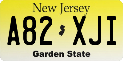 NJ license plate A82XJI