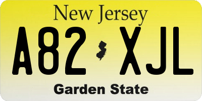 NJ license plate A82XJL