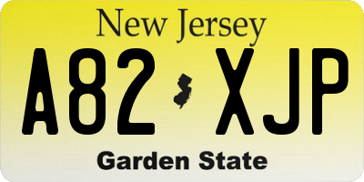 NJ license plate A82XJP