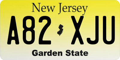 NJ license plate A82XJU
