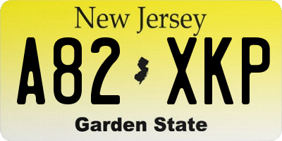 NJ license plate A82XKP