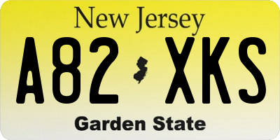 NJ license plate A82XKS