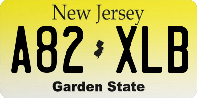 NJ license plate A82XLB