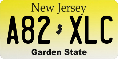 NJ license plate A82XLC