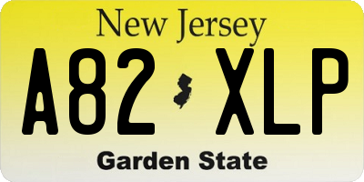 NJ license plate A82XLP