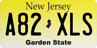 NJ license plate A82XLS
