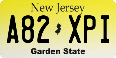 NJ license plate A82XPI