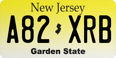 NJ license plate A82XRB