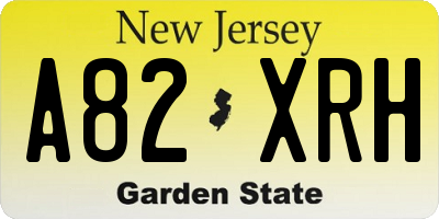 NJ license plate A82XRH