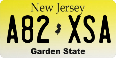 NJ license plate A82XSA