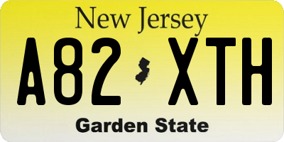 NJ license plate A82XTH