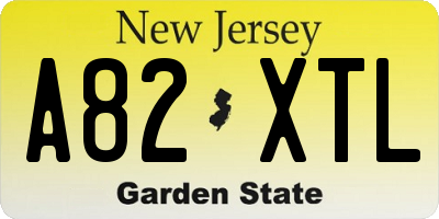 NJ license plate A82XTL