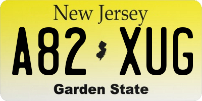 NJ license plate A82XUG