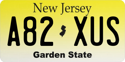 NJ license plate A82XUS