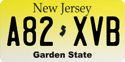 NJ license plate A82XVB