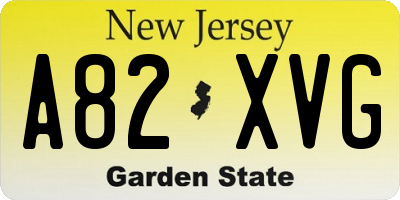 NJ license plate A82XVG