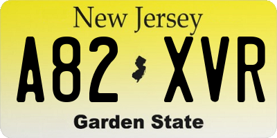NJ license plate A82XVR