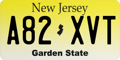 NJ license plate A82XVT