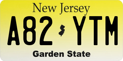 NJ license plate A82YTM