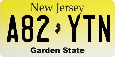 NJ license plate A82YTN