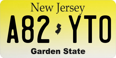 NJ license plate A82YTO
