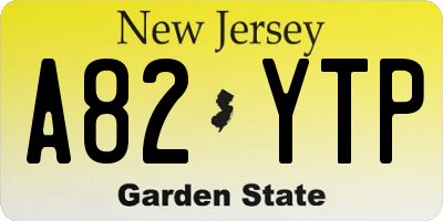 NJ license plate A82YTP
