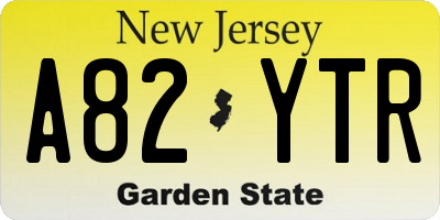 NJ license plate A82YTR