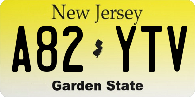 NJ license plate A82YTV