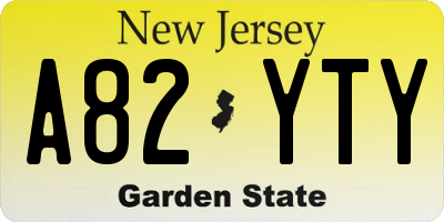NJ license plate A82YTY