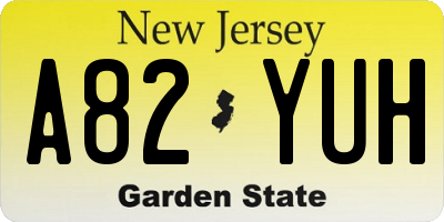 NJ license plate A82YUH