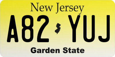 NJ license plate A82YUJ