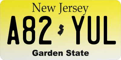 NJ license plate A82YUL