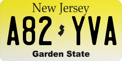 NJ license plate A82YVA