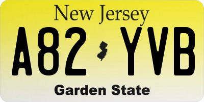 NJ license plate A82YVB