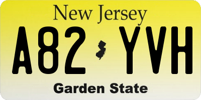 NJ license plate A82YVH