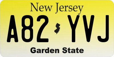 NJ license plate A82YVJ