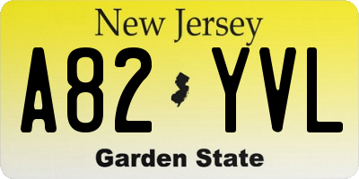 NJ license plate A82YVL