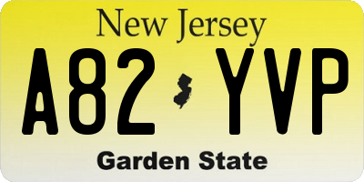 NJ license plate A82YVP