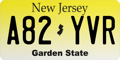 NJ license plate A82YVR