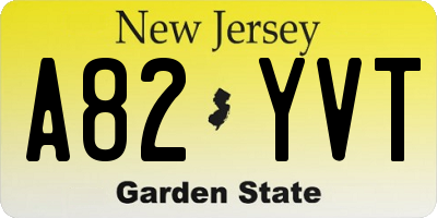 NJ license plate A82YVT