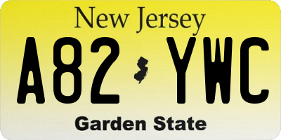 NJ license plate A82YWC