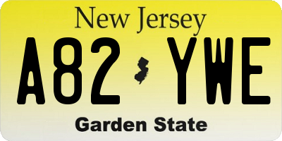 NJ license plate A82YWE