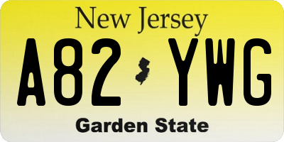 NJ license plate A82YWG