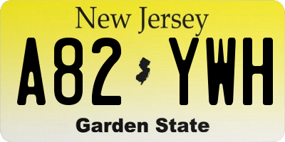 NJ license plate A82YWH