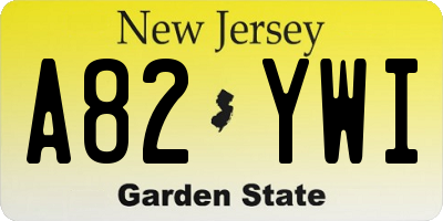 NJ license plate A82YWI