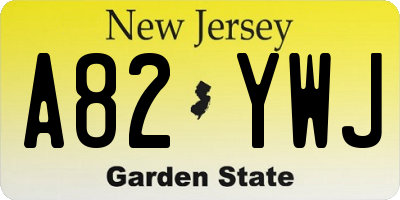 NJ license plate A82YWJ
