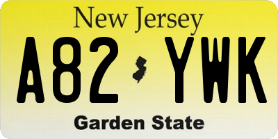 NJ license plate A82YWK