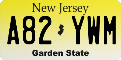 NJ license plate A82YWM