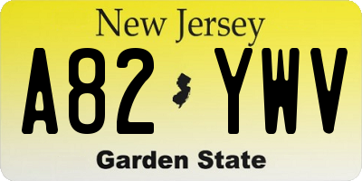 NJ license plate A82YWV