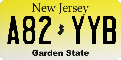 NJ license plate A82YYB